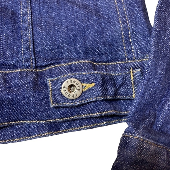 Theory Jacket Womens XS Casey Denim Jean Blue Classiccore Preppy Minimalist Fall - Picture 5 of 7